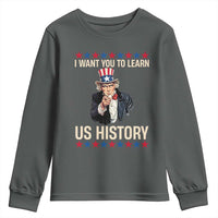 Uncle Sam I Want You To Learn US History Youth Sweatshirt Patriotic Teachers Students