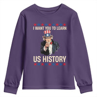 Uncle Sam I Want You To Learn US History Youth Sweatshirt Patriotic Teachers Students