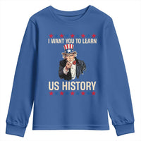 Uncle Sam I Want You To Learn US History Youth Sweatshirt Patriotic Teachers Students