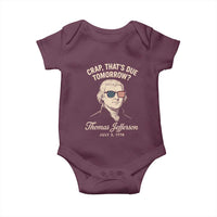 Thomas Jefferson July 3 1776 Baby Onesie Crap That's Due Tomorrow Funny History