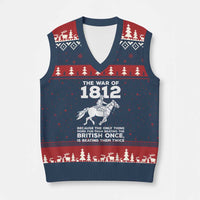 The War Of 1812 V-Neck Knit Sweater Vest Beating The British Twice Funny Patriotic Military History