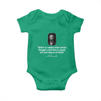 Abraham Lincoln Wise Quote Baby Onesie Better To Remain Silent Sarcastic Wisdom