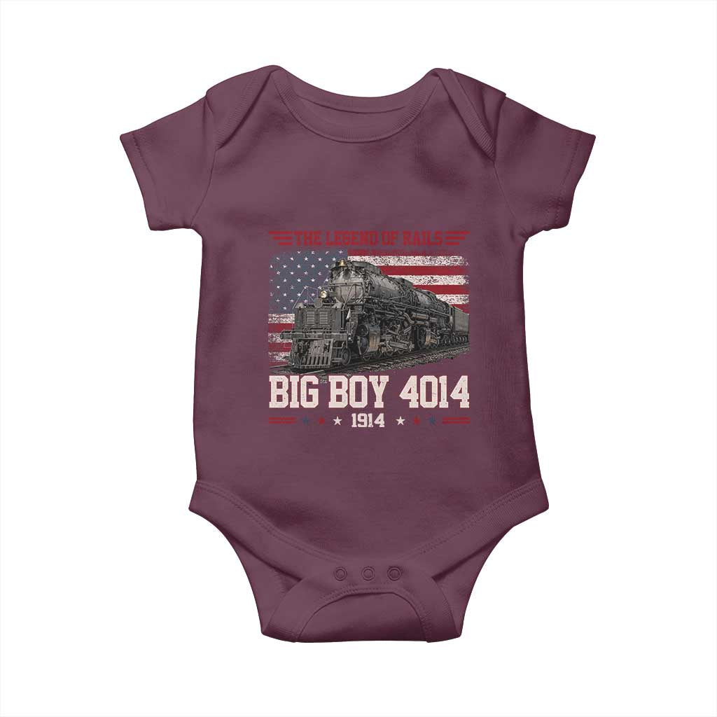 Vintage Steam Locomotive Heritage Baby Onesie The Legend of Rails American Flag