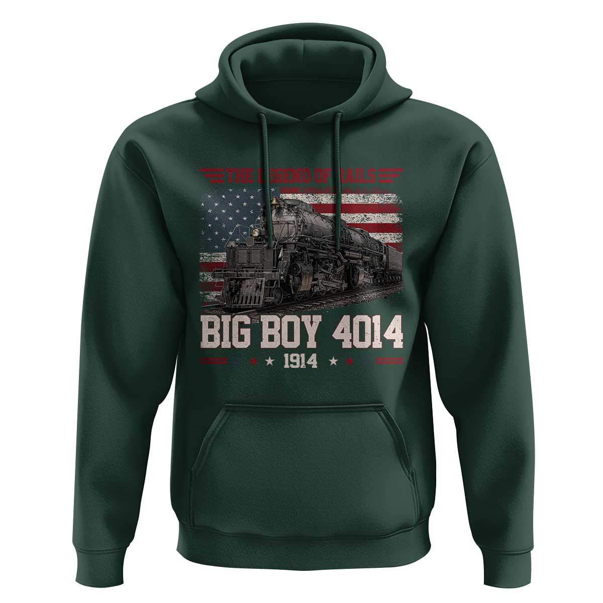 Vintage Steam Locomotive Heritage Hoodie The Legend of Rails American Flag