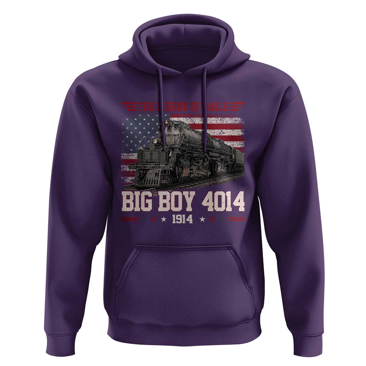 Vintage Steam Locomotive Heritage Hoodie The Legend of Rails American Flag