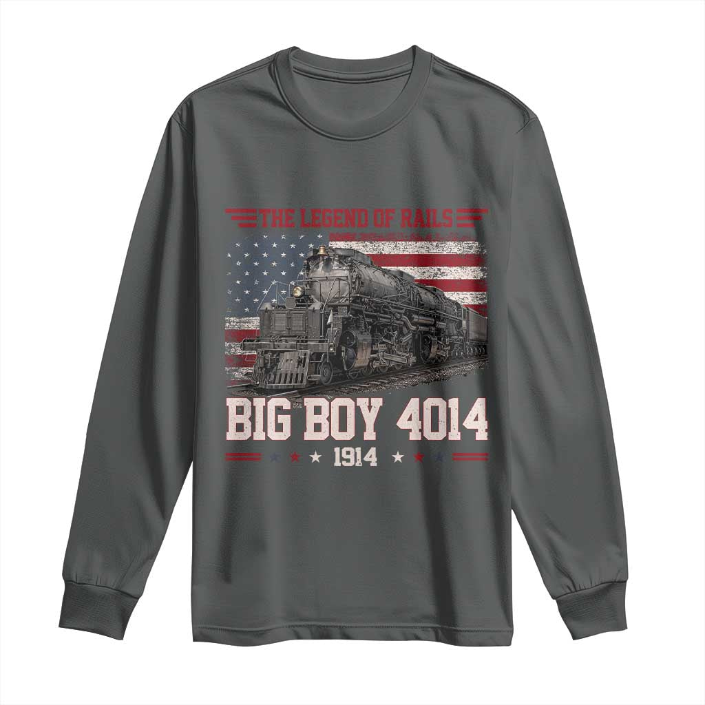 Vintage Steam Locomotive Heritage Long Sleeve Shirt The Legend of Rails American Flag
