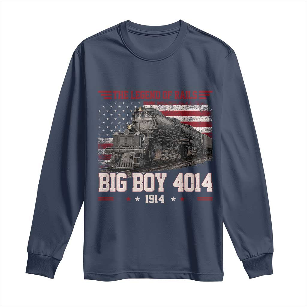 Vintage Steam Locomotive Heritage Long Sleeve Shirt The Legend of Rails American Flag