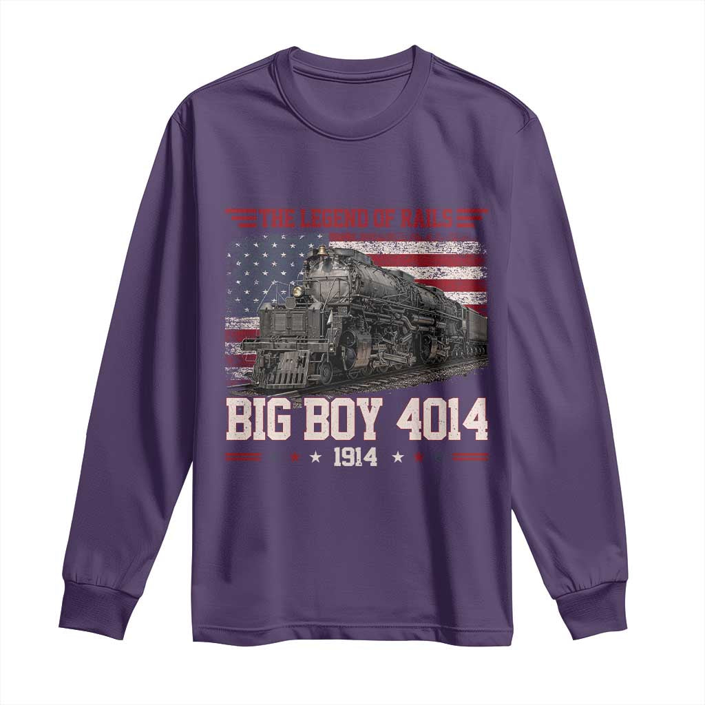 Vintage Steam Locomotive Heritage Long Sleeve Shirt The Legend of Rails American Flag