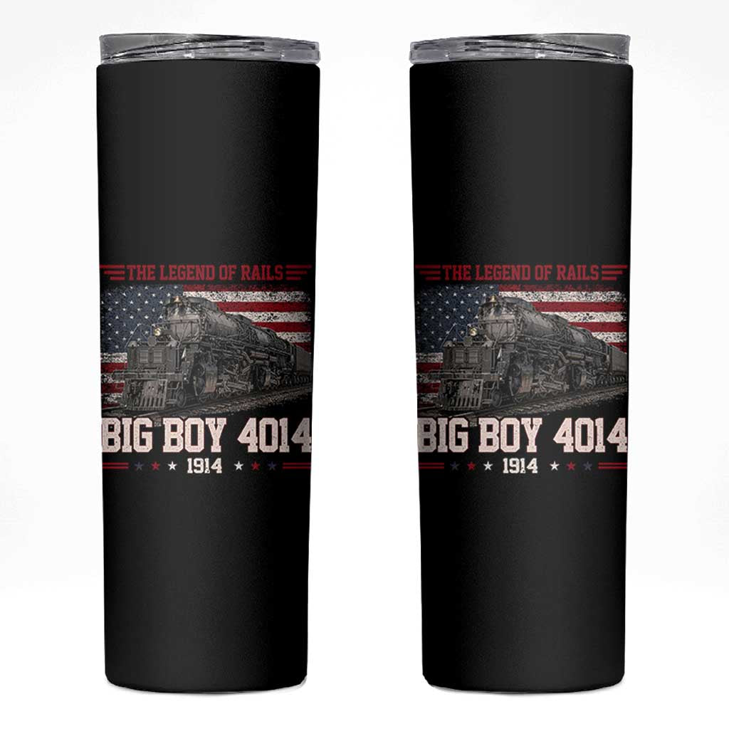 Vintage Steam Locomotive Heritage Skinny Tumbler The Legend of Rails American Flag