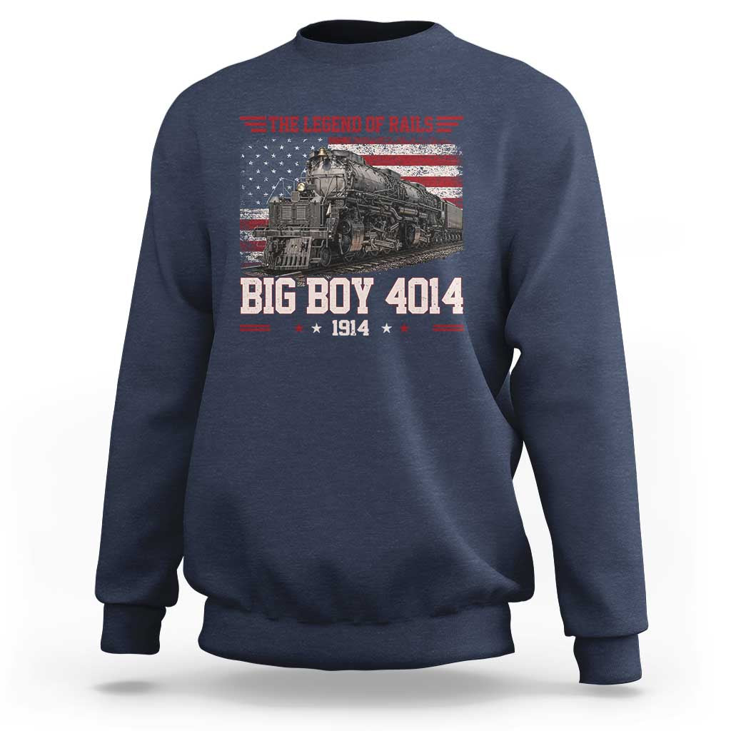 Vintage Steam Locomotive Heritage Sweatshirt The Legend of Rails American Flag