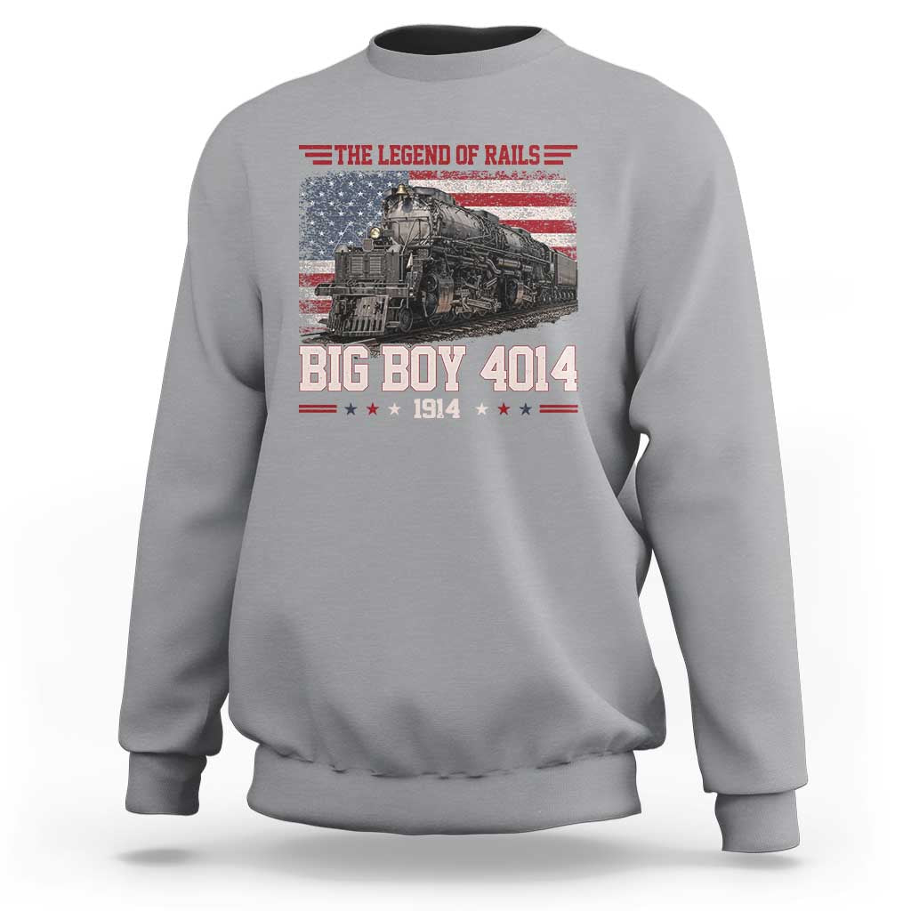 Vintage Steam Locomotive Heritage Sweatshirt The Legend of Rails American Flag