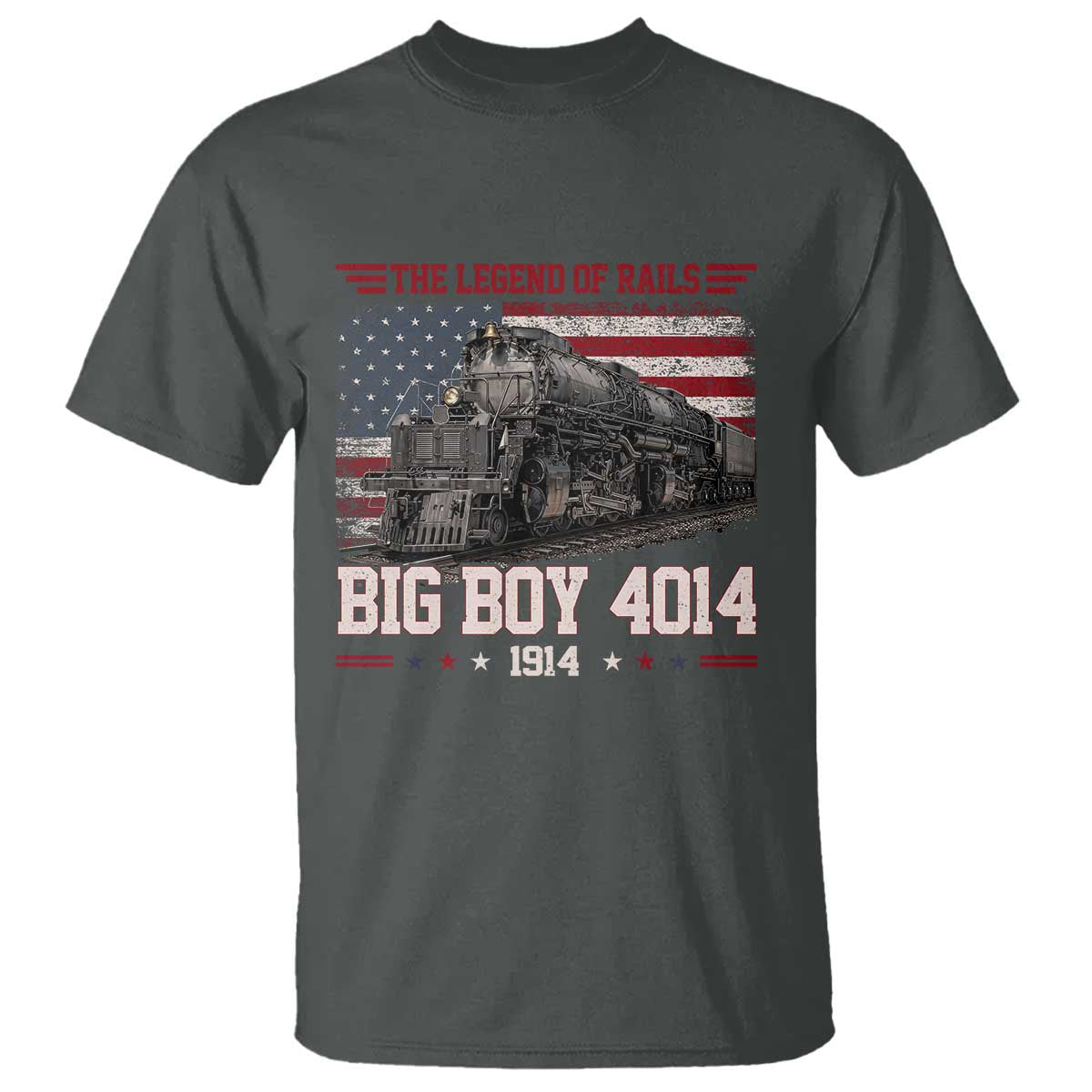 Vintage Steam Locomotive Heritage T Shirt The Legend of Rails American Flag