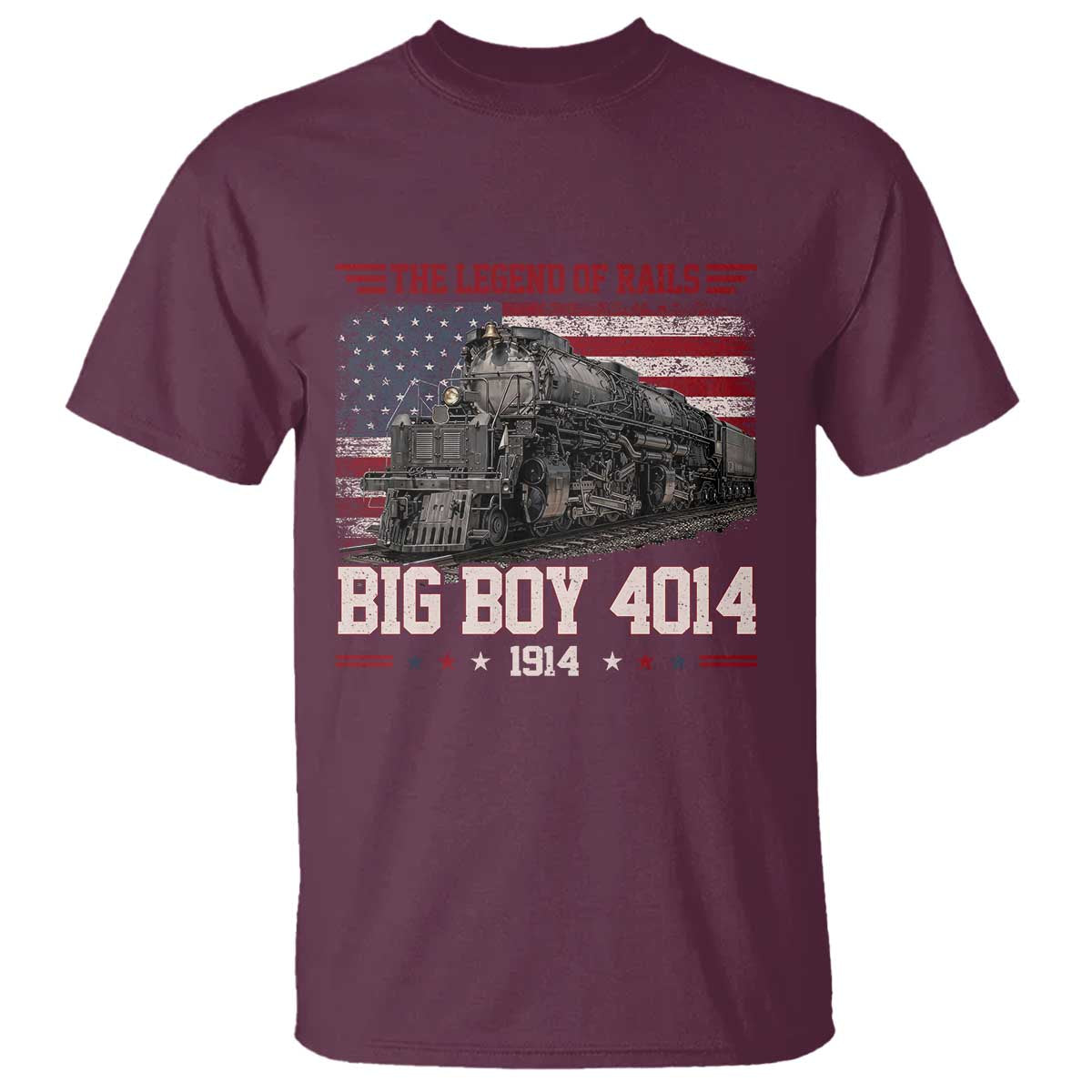 Vintage Steam Locomotive Heritage T Shirt The Legend of Rails American Flag