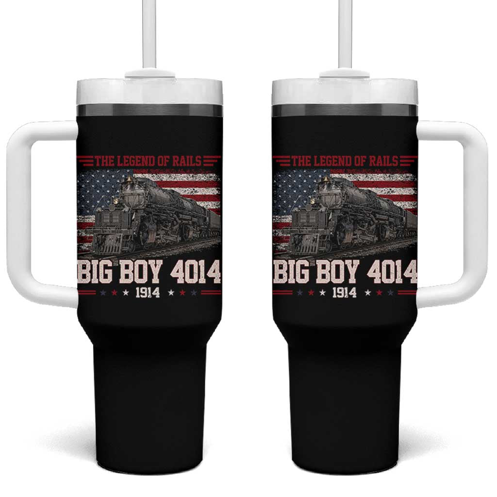 Vintage Steam Locomotive Heritage Tumbler With Handle The Legend of Rails American Flag