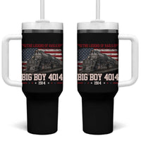 Vintage Steam Locomotive Heritage Tumbler With Handle The Legend of Rails American Flag