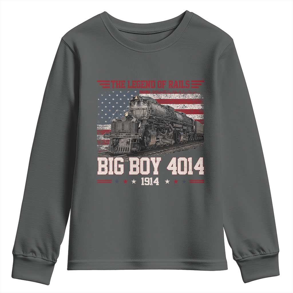 Vintage Steam Locomotive Heritage Youth Sweatshirt The Legend of Rails American Flag