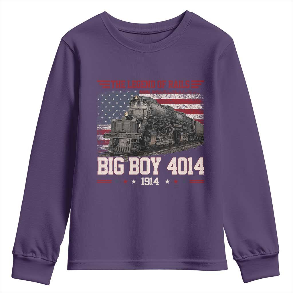 Vintage Steam Locomotive Heritage Youth Sweatshirt The Legend of Rails American Flag