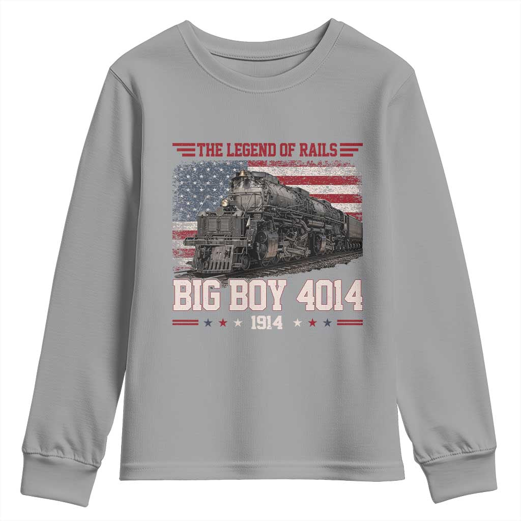 Vintage Steam Locomotive Heritage Youth Sweatshirt The Legend of Rails American Flag