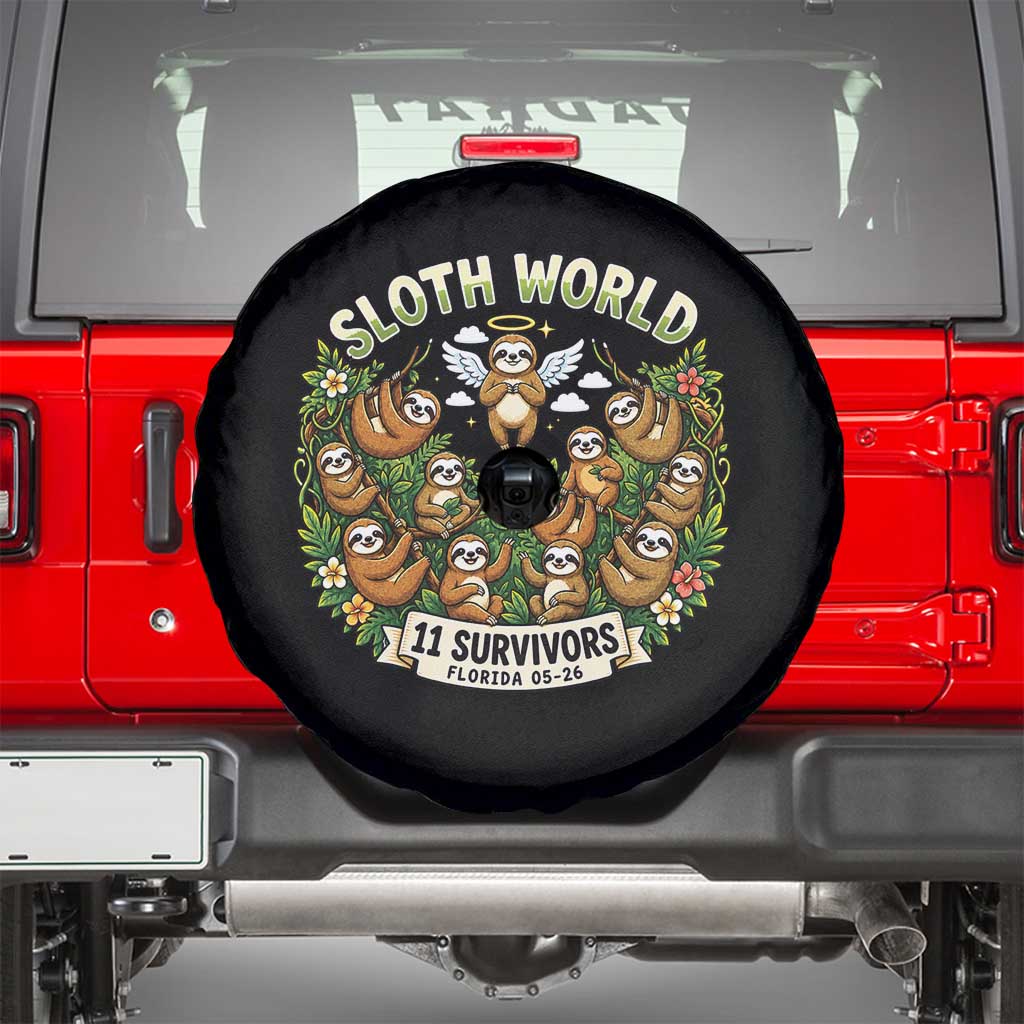 Sloth World 11 Survivors Wildlife Awareness Spare Tire Cover Florida Animal Rights Protest and Support