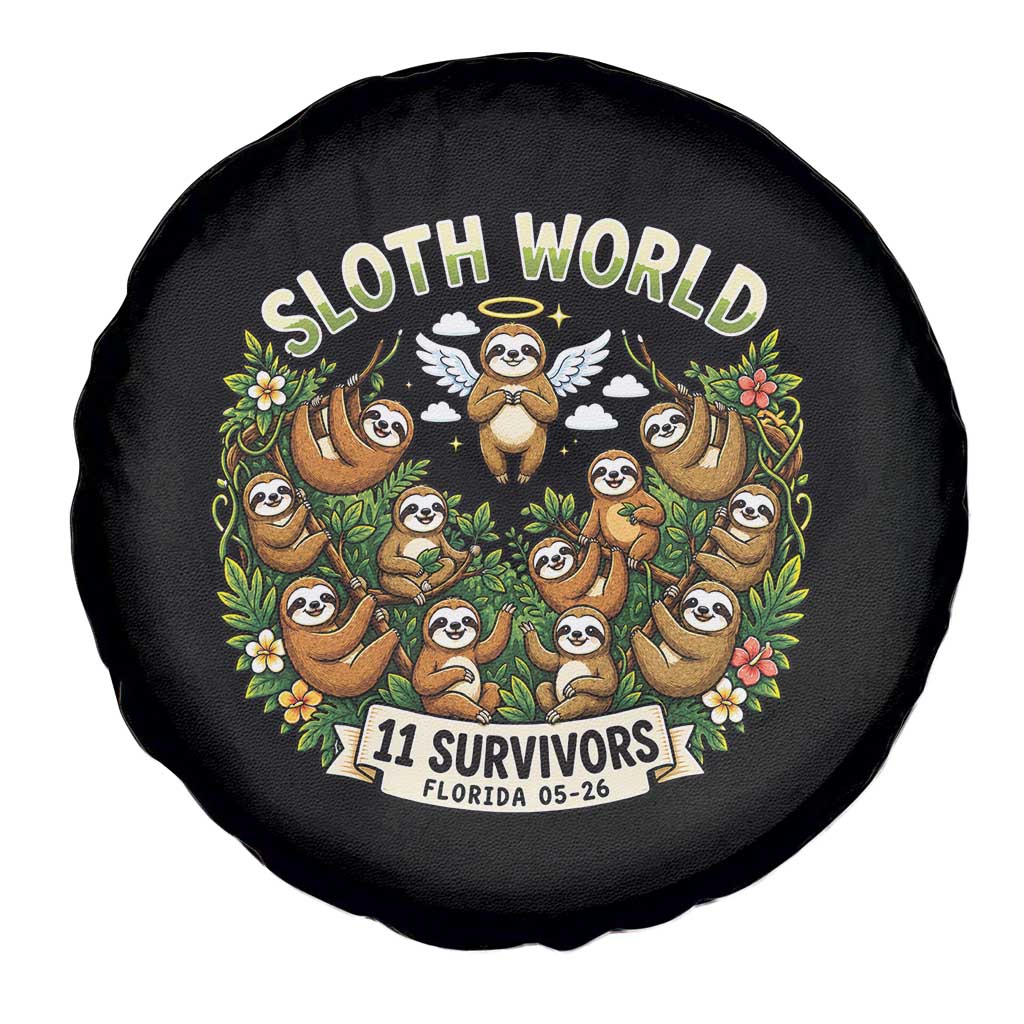 Sloth World 11 Survivors Wildlife Awareness Spare Tire Cover Florida Animal Rights Protest and Support