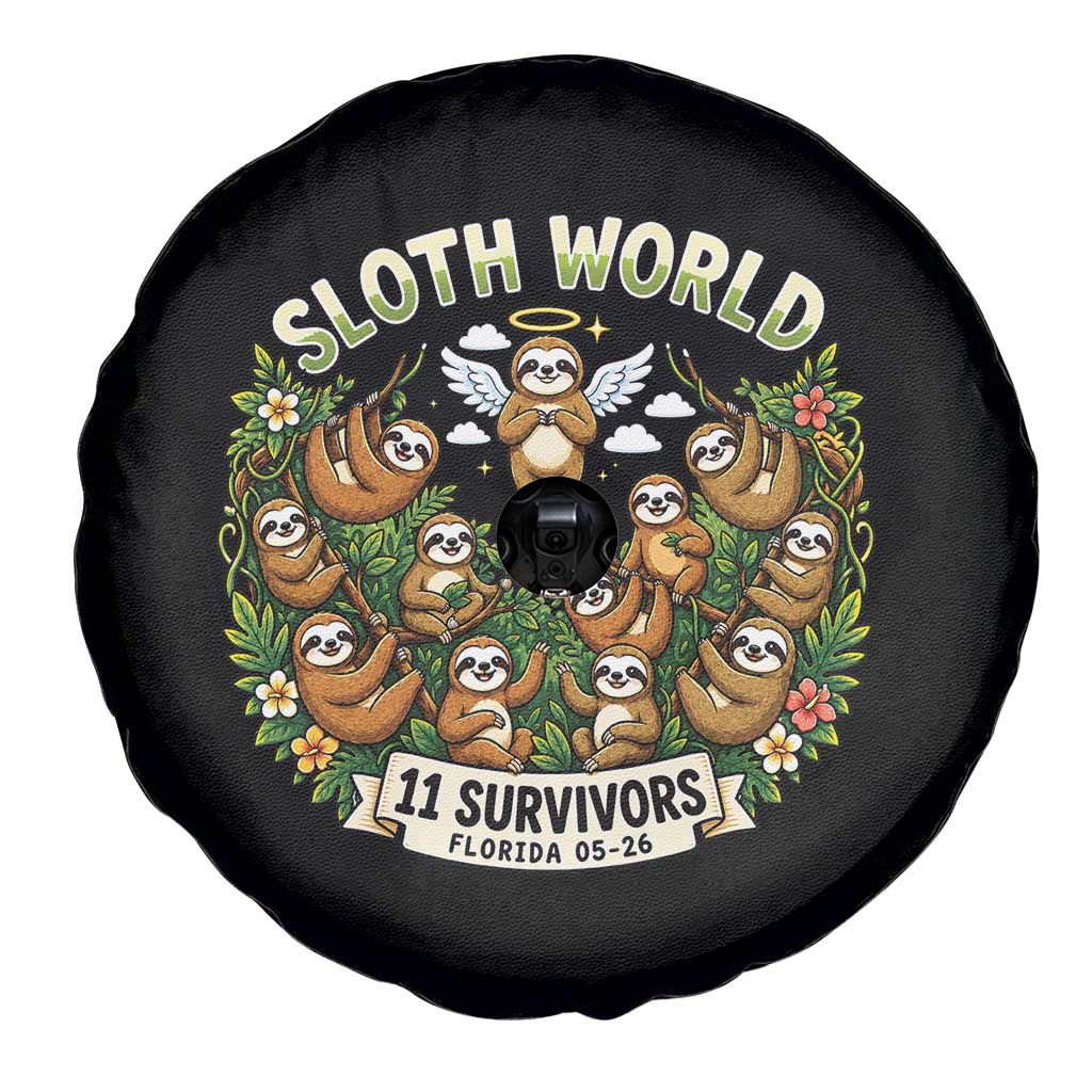 Sloth World 11 Survivors Wildlife Awareness Spare Tire Cover Florida Animal Rights Protest and Support