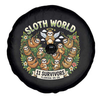 Sloth World 11 Survivors Wildlife Awareness Spare Tire Cover Florida Animal Rights Protest and Support