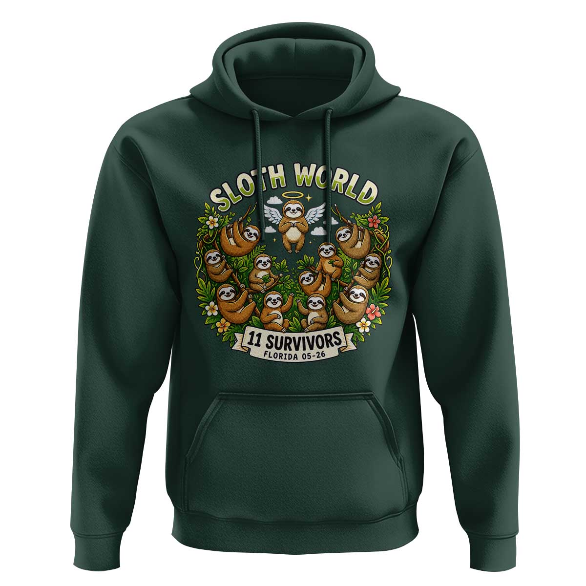 Sloth World 11 Survivors Wildlife Awareness Hoodie Florida Animal Rights Protest and Support