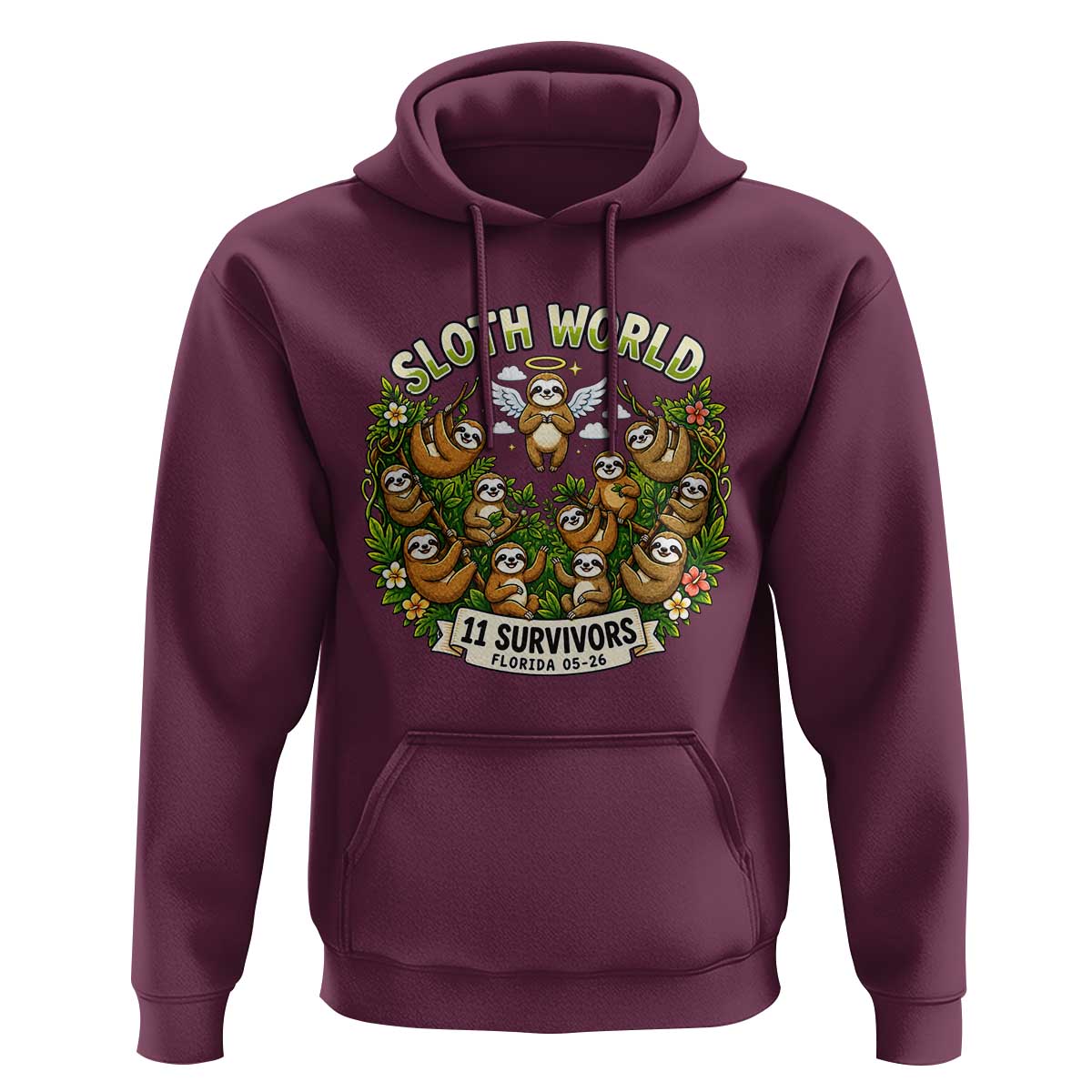Sloth World 11 Survivors Wildlife Awareness Hoodie Florida Animal Rights Protest and Support