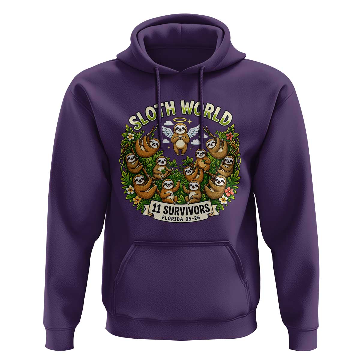 Sloth World 11 Survivors Wildlife Awareness Hoodie Florida Animal Rights Protest and Support