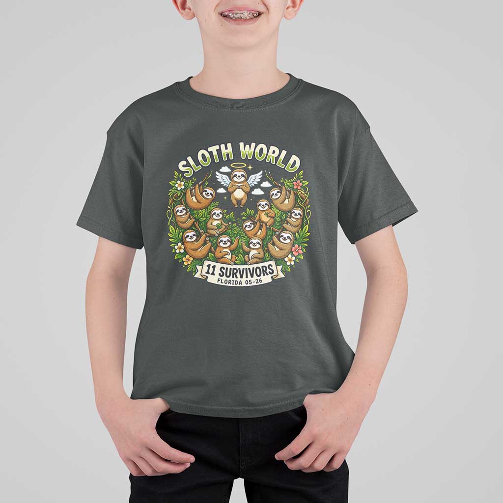 Sloth World 11 Survivors Wildlife Awareness T Shirt For Kid Florida Animal Rights Protest and Support