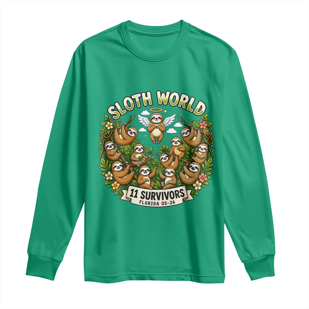Sloth World 11 Survivors Wildlife Awareness Long Sleeve Shirt Florida Animal Rights Protest and Support