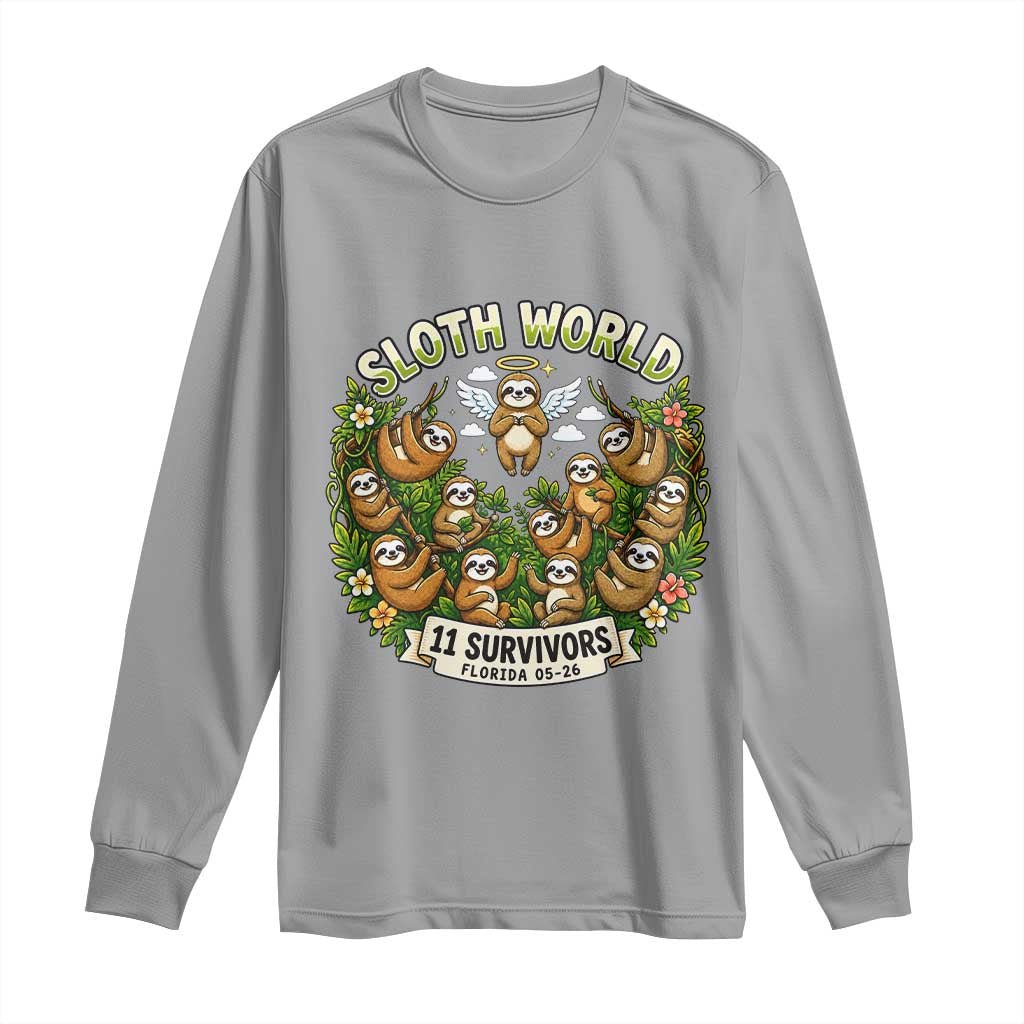 Sloth World 11 Survivors Wildlife Awareness Long Sleeve Shirt Florida Animal Rights Protest and Support