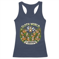 Sloth World 11 Survivors Wildlife Awareness Racerback Tank Top Florida Animal Rights Protest and Support