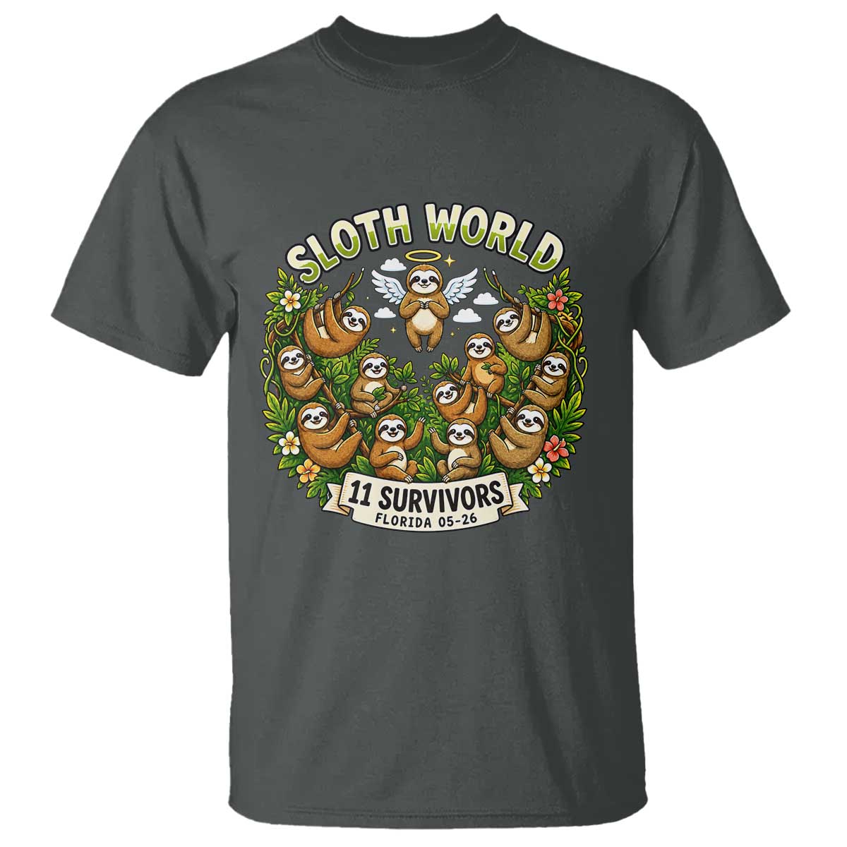 Sloth World 11 Survivors Wildlife Awareness T Shirt Florida Animal Rights Protest and Support