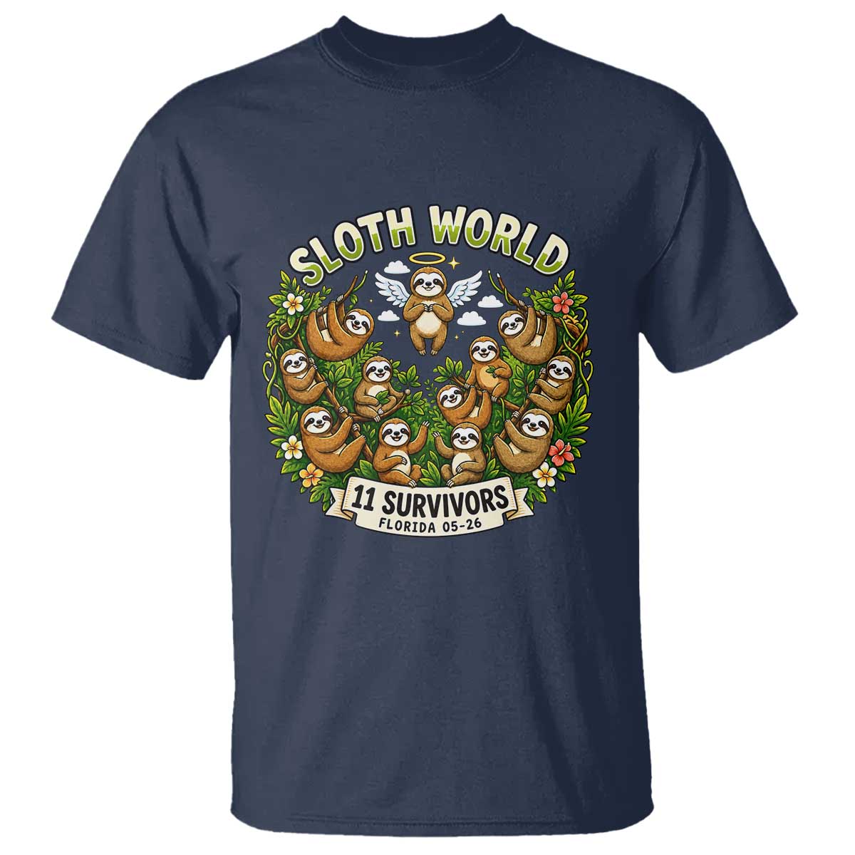 Sloth World 11 Survivors Wildlife Awareness T Shirt Florida Animal Rights Protest and Support
