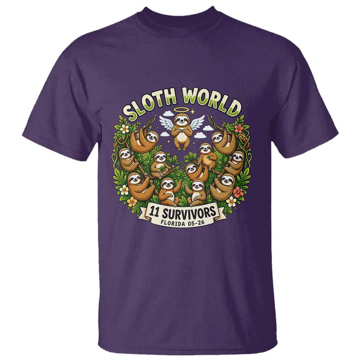 Sloth World 11 Survivors Wildlife Awareness T Shirt Florida Animal Rights Protest and Support
