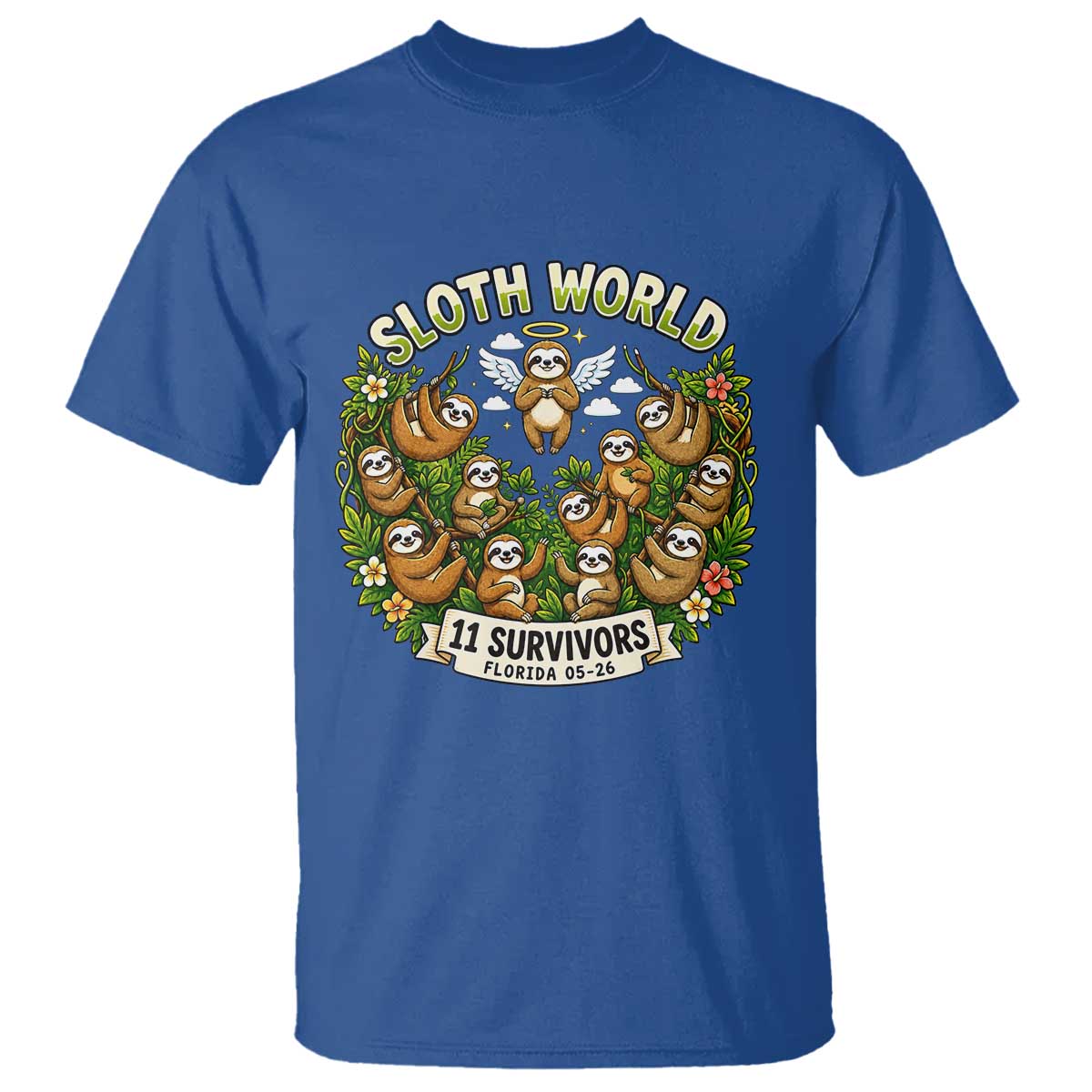 Sloth World 11 Survivors Wildlife Awareness T Shirt Florida Animal Rights Protest and Support