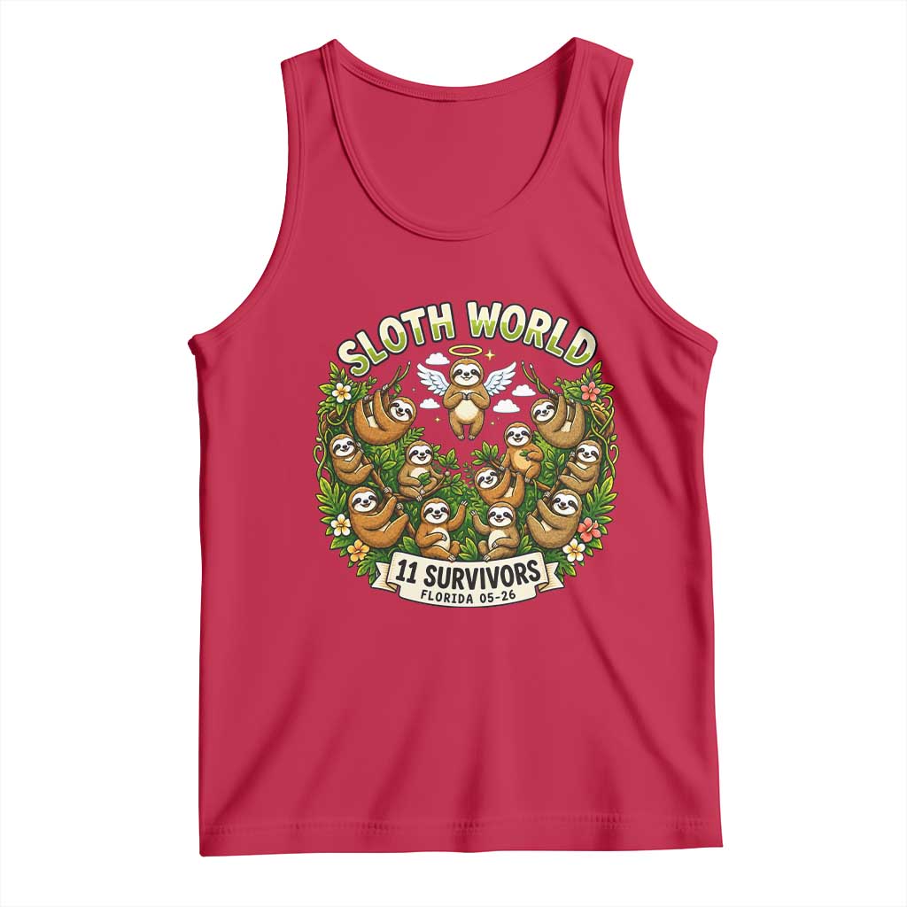 Sloth World 11 Survivors Wildlife Awareness Tank Top Florida Animal Rights Protest and Support