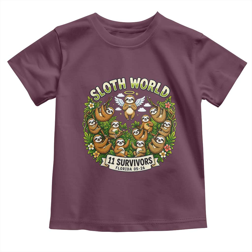 Sloth World 11 Survivors Wildlife Awareness Toddler T Shirt Florida Animal Rights Protest and Support
