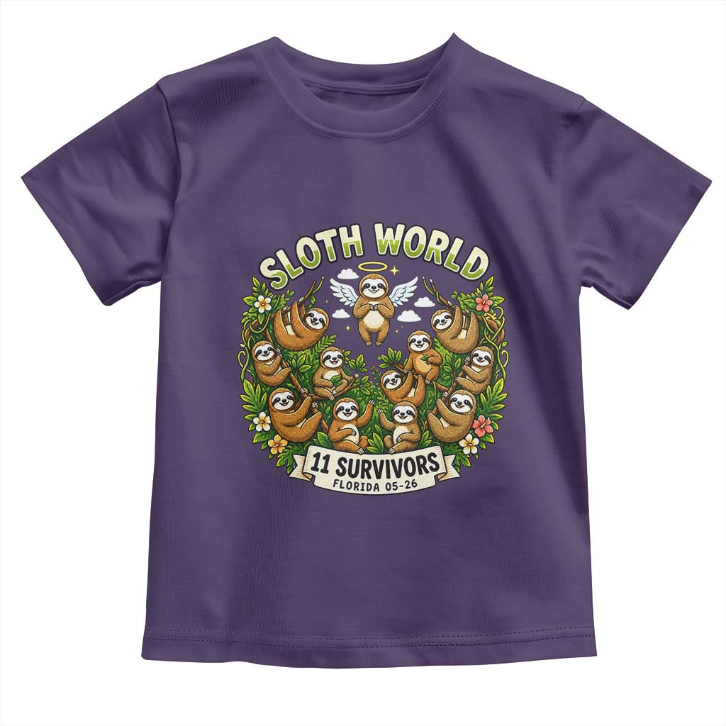 Sloth World 11 Survivors Wildlife Awareness Toddler T Shirt Florida Animal Rights Protest and Support