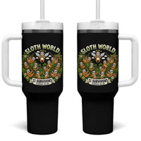 Sloth World 11 Survivors Wildlife Awareness Tumbler With Handle Florida Animal Rights Protest and Support