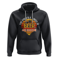 Funny Drinking Hoodie The Only B.S. I Need Is Beer And Sunshine Lover Retro Sunset - Wonder Print Shop