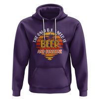 Funny Drinking Hoodie The Only B.S. I Need Is Beer And Sunshine Lover Retro Sunset - Wonder Print Shop