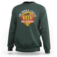 Funny Drinking Sweatshirt The Only B.S. I Need Is Beer And Sunshine Lover Retro Sunset - Wonder Print Shop