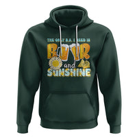 Funny Drinking Hoodie The Only B.S. I Need Is Beer And Sunshine Lover - Wonder Print Shop