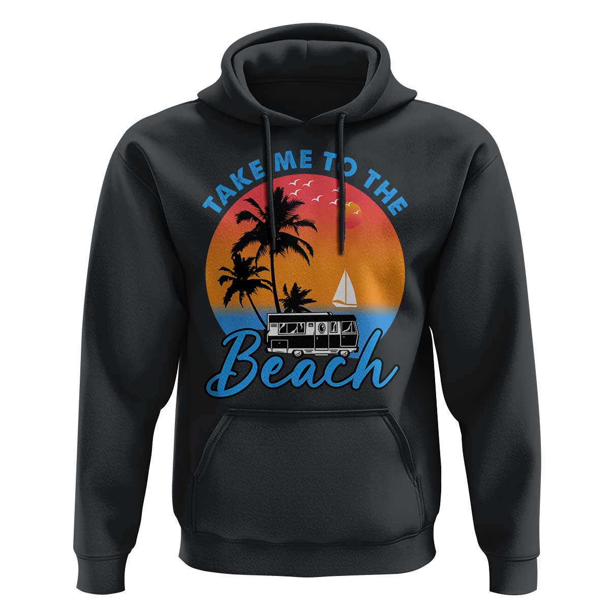 Summer Vibe Hoodie Retro Sunset Take Me To The Beach - Wonder Print Shop