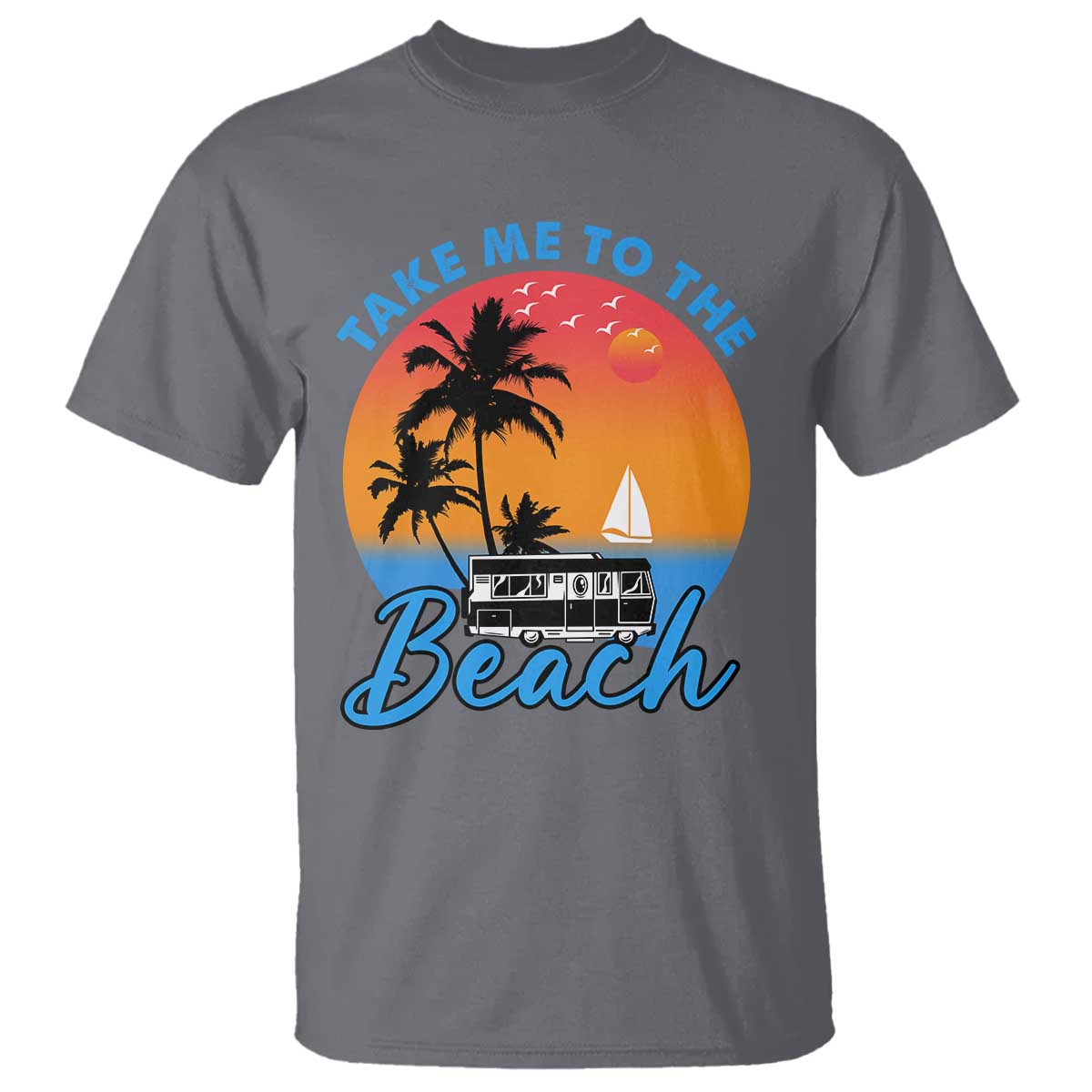 Summer Vibe T Shirt Retro Sunset Take Me To The Beach - Wonder Print Shop