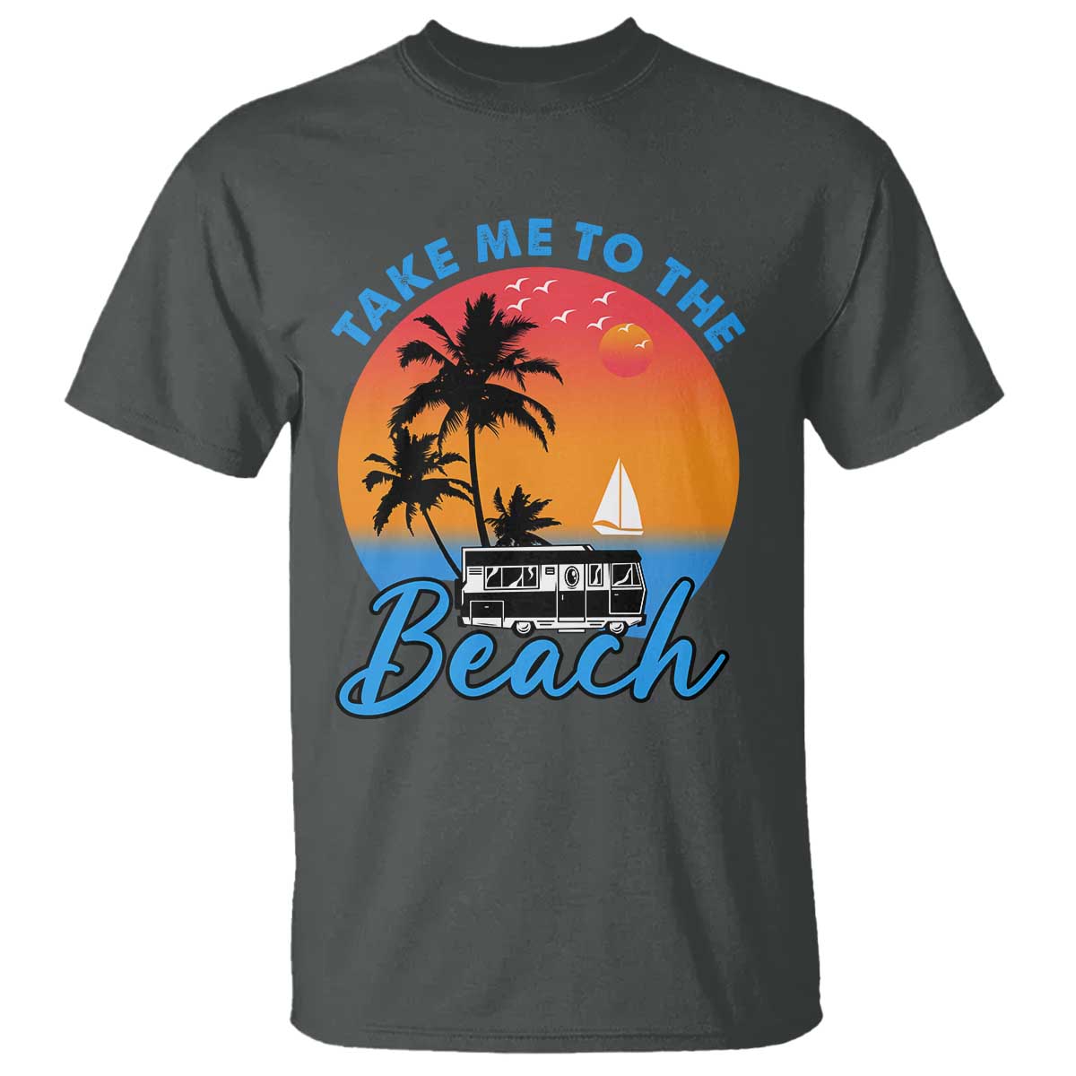 Summer Vibe T Shirt Retro Sunset Take Me To The Beach - Wonder Print Shop