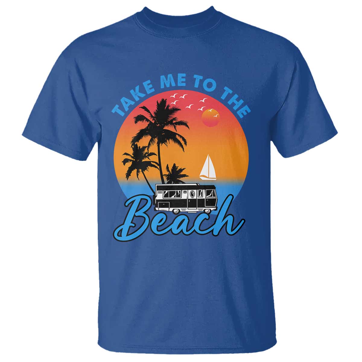 Summer Vibe T Shirt Retro Sunset Take Me To The Beach - Wonder Print Shop