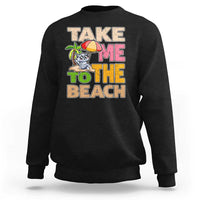 Summer Vibe Funny Cat Sweatshirt Take Me To The Beach - Wonder Print Shop